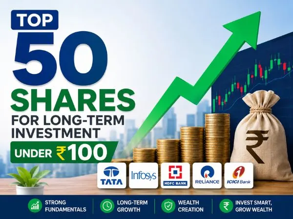 Top 50 shares for long-term investment under 100